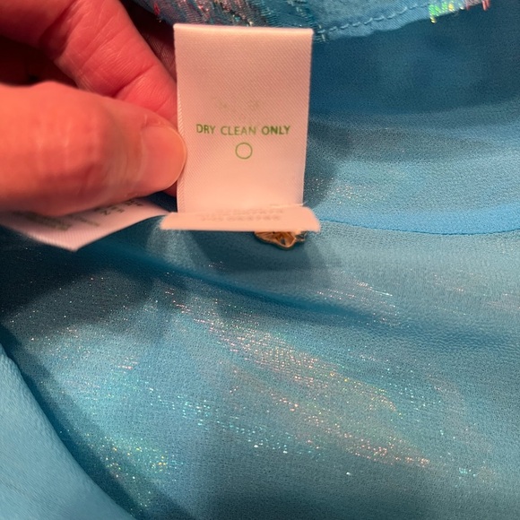 Lilly Pulitzer Galiana Silk Top Ocean Breeze Size M - Picture 16 of 16
